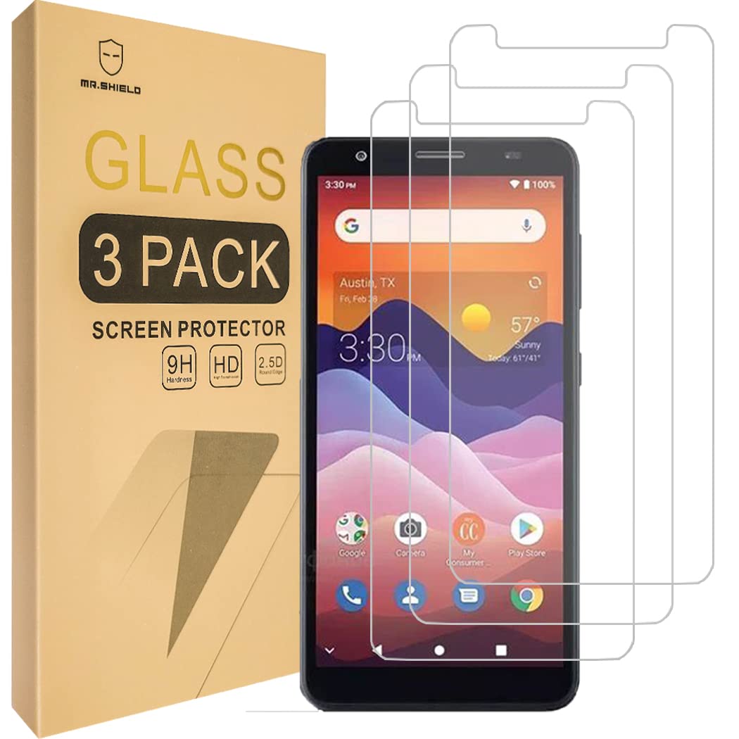 Mr.Shield [3-Pack] Designed For ZTE Avid 579 [Tempered Glass] Screen Protector [Japan Glass With 9H Hardness] with Lifetim...