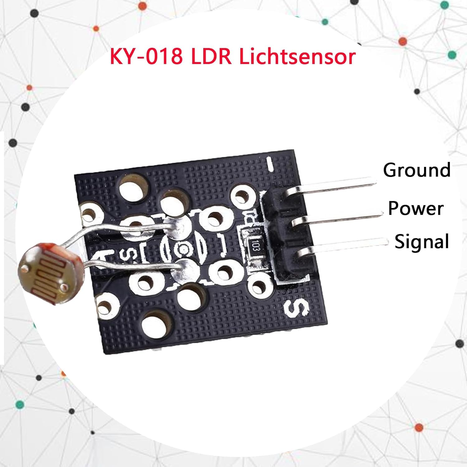 10 moduli KY-018 LDR con sensore di luce con uscita con resistenza fotografica, sensore di luminosità
