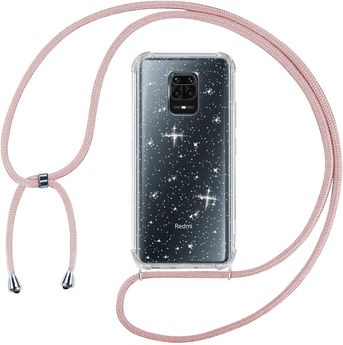 Funda Antirobo Manos Libres Yoedge Funda Con Cuerda Para Xiaomi Redmi Note 9 Pro/Note 9 Pro Max/9S 4G 6,67", Delgada Carcasa TPU Suave Silicona Case Con Correa Colgante Ajustable Collar Correa De