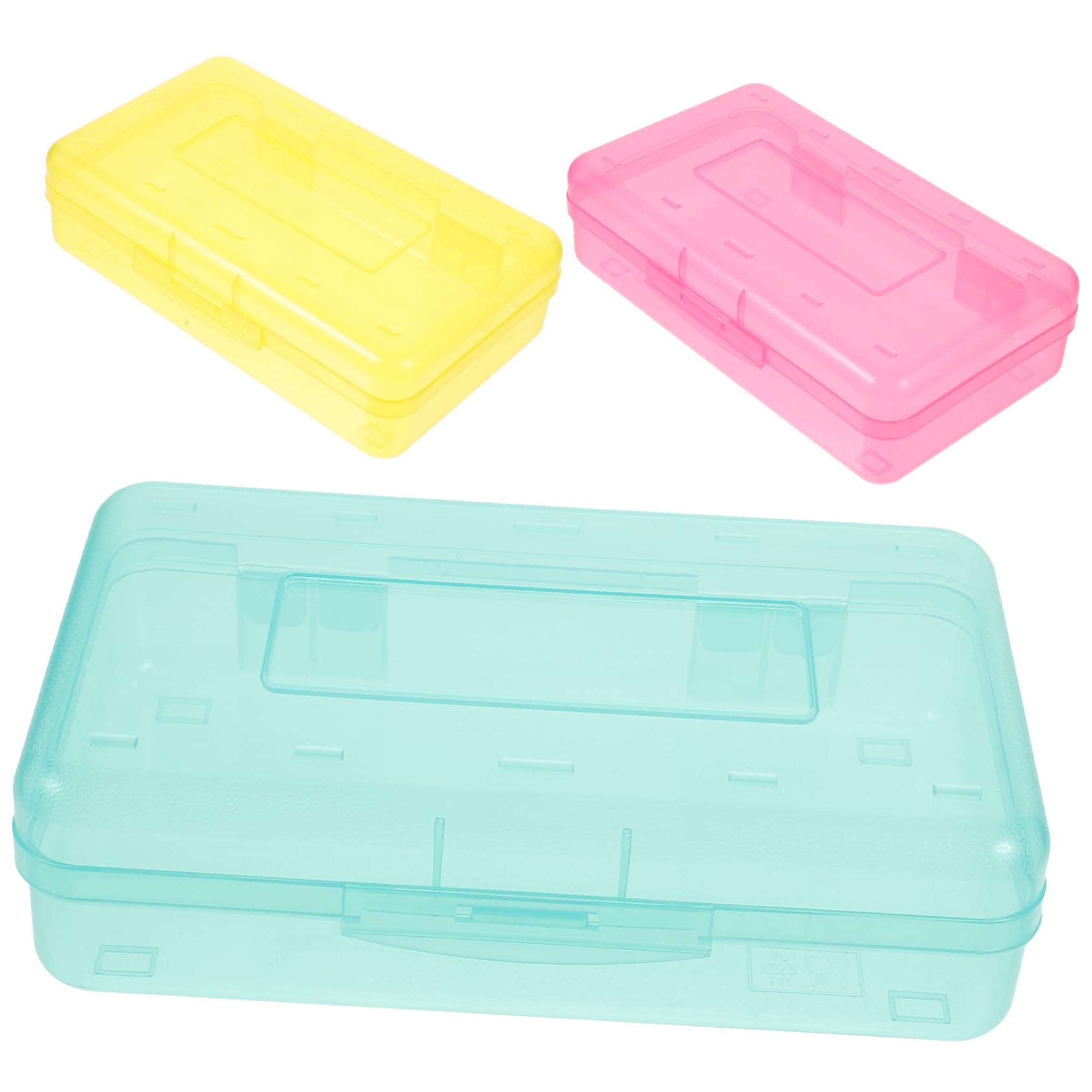 Hemobllo Contenitore Portapenne Plastico Trasparente 3 Pezzi per Scuola | Capienza Ampia, per Matite e Penne, Adatto a Ufficio e Studenti, Organizzazione Pratica per Uso Quotidiano