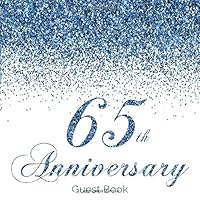 65th Anniversary Guest Book: Modern Guestbook for Sapphire Sixty fifth Wedding Anniversary Party Floral decorated interior pages for Photos Sign in ... List Anniversary Keepsake Gift for Couples 1075986524 Book Cover