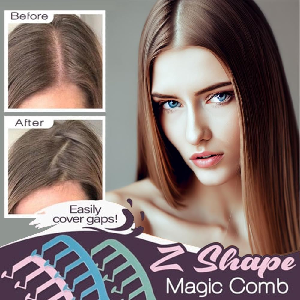 REhair 2-in-1 Boar Bristles Hair Brush + Z Shaped Hair Slit & Volumizer Comb - Best Value Combo (Gold, Green Comb)
