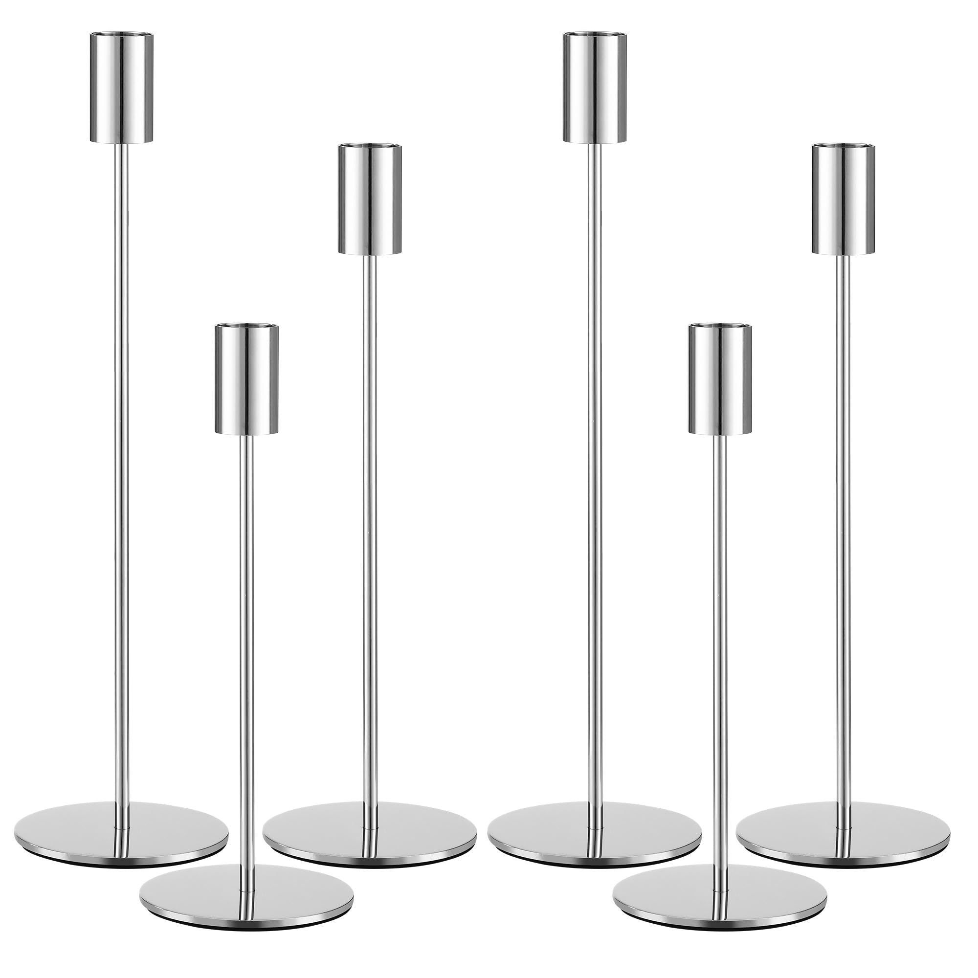 lot 6 bougeoirs vintage métal argenté