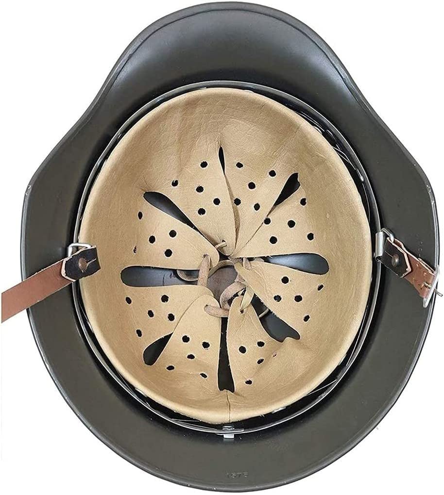 Casco De Acero De La Segunda Guerra Mundial M35 Alemán, Réplica De Equipo Militar Histórico con Forro De Cuero Y Correa Ajustable, Ideal para Coleccionistas Y Aficionados
