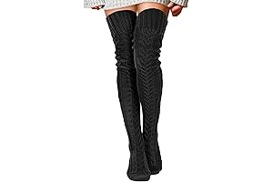 Women's Cable Knitted Boot Socks Thigh High Socks Extra Long Winter Thick...