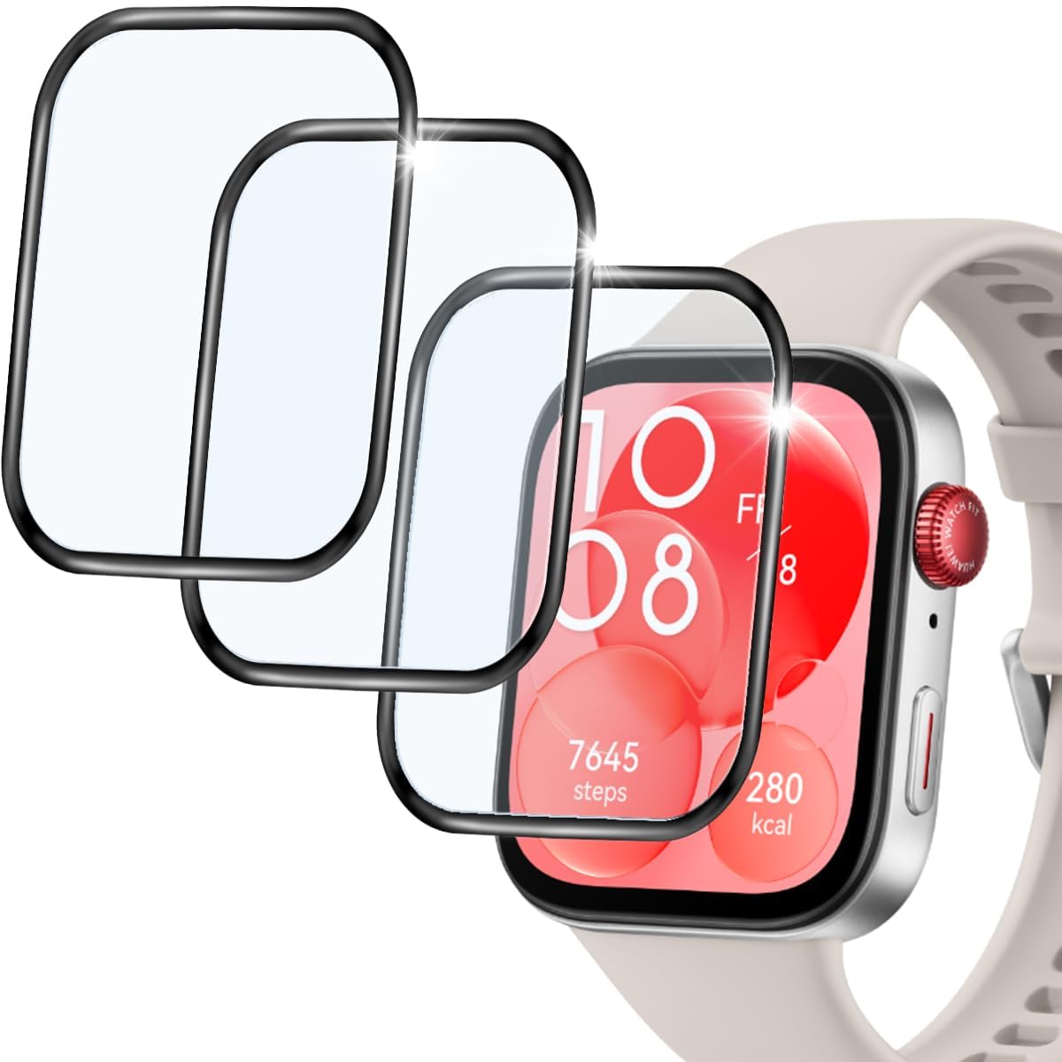 対応 HUAWEI Watch Fit3 フィルム 3枚セット PET複合材 スマートウォッチ 用 HUAWEI Fit 3 液晶保護フィルム