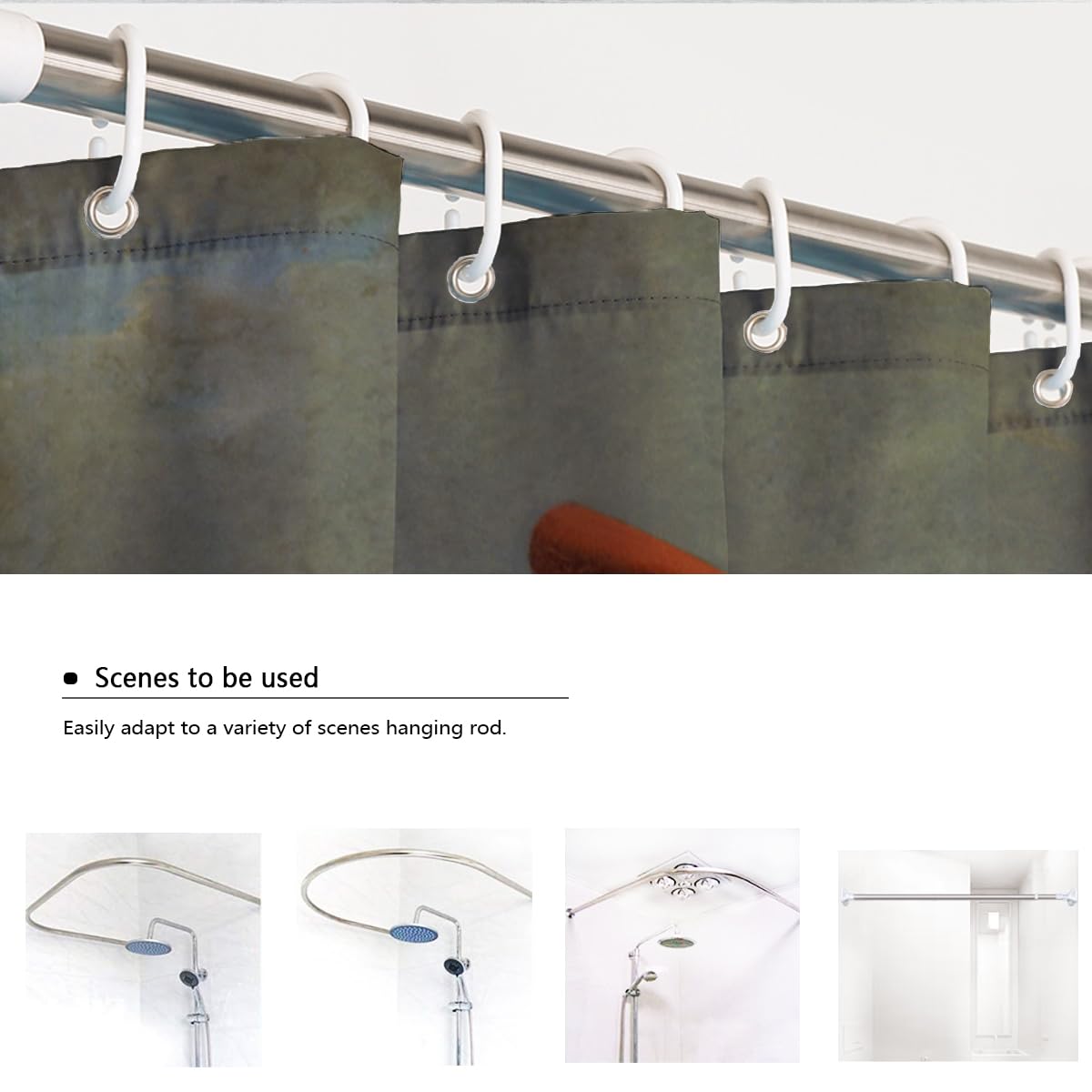 Décoration Salle de Bain Polyester Étanche 240x180cm