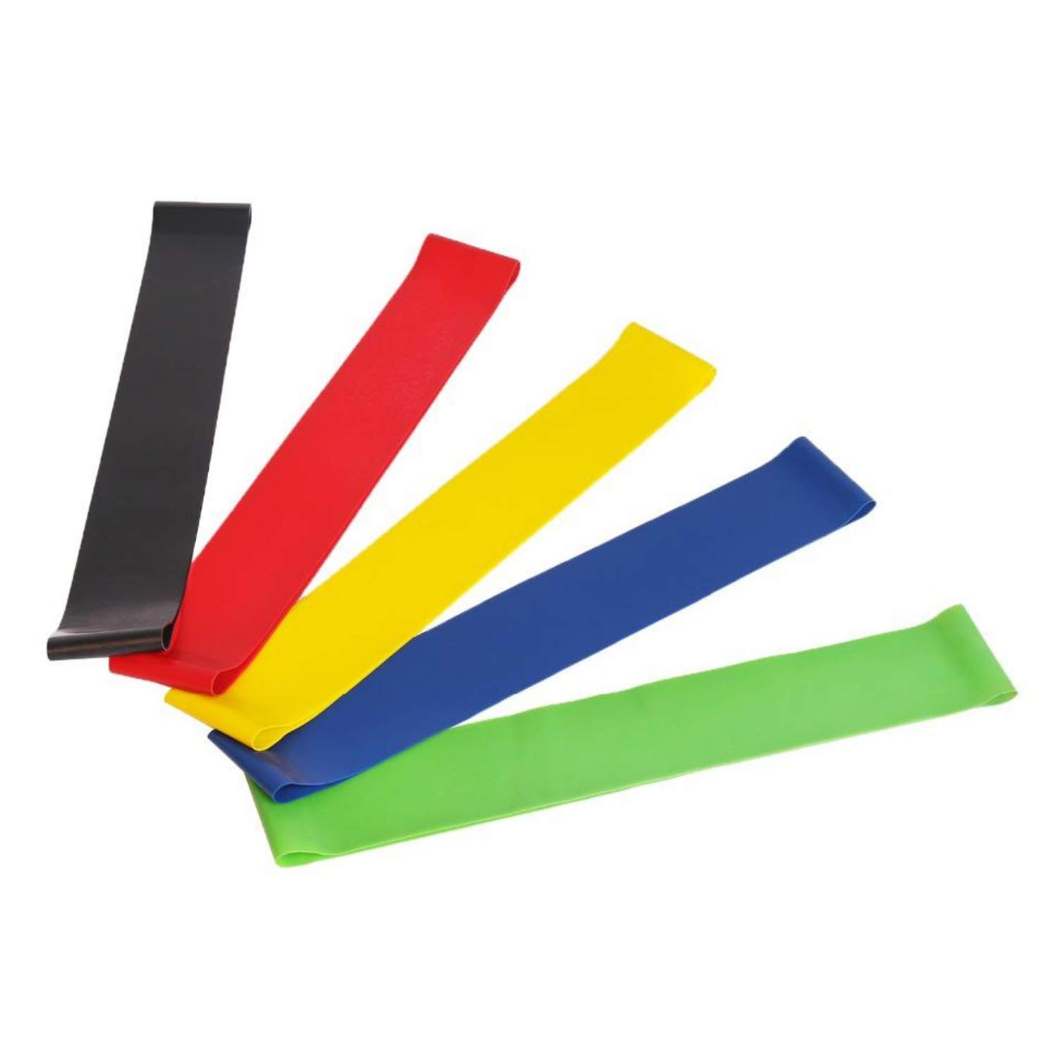 JupiterGear5 Piece Set of Resistance Loop Exercise Body Bands with Carry Bag | Workout Stretch Bands