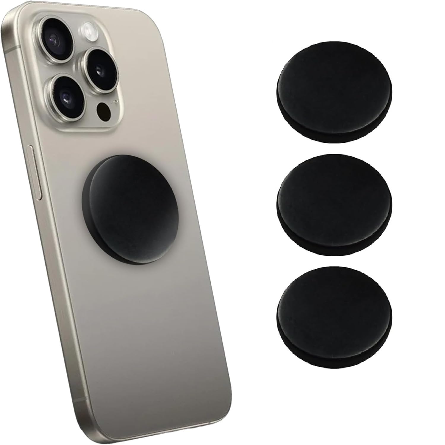 Shungite World 3 pcs Authentic Shungite Stickers Polished 50 mm / 1.96" Genuine Healing Energy Stone Protection Plate for Cell Phone Case Tablet Laptop Computer Noble Gemstone Protector Crystal