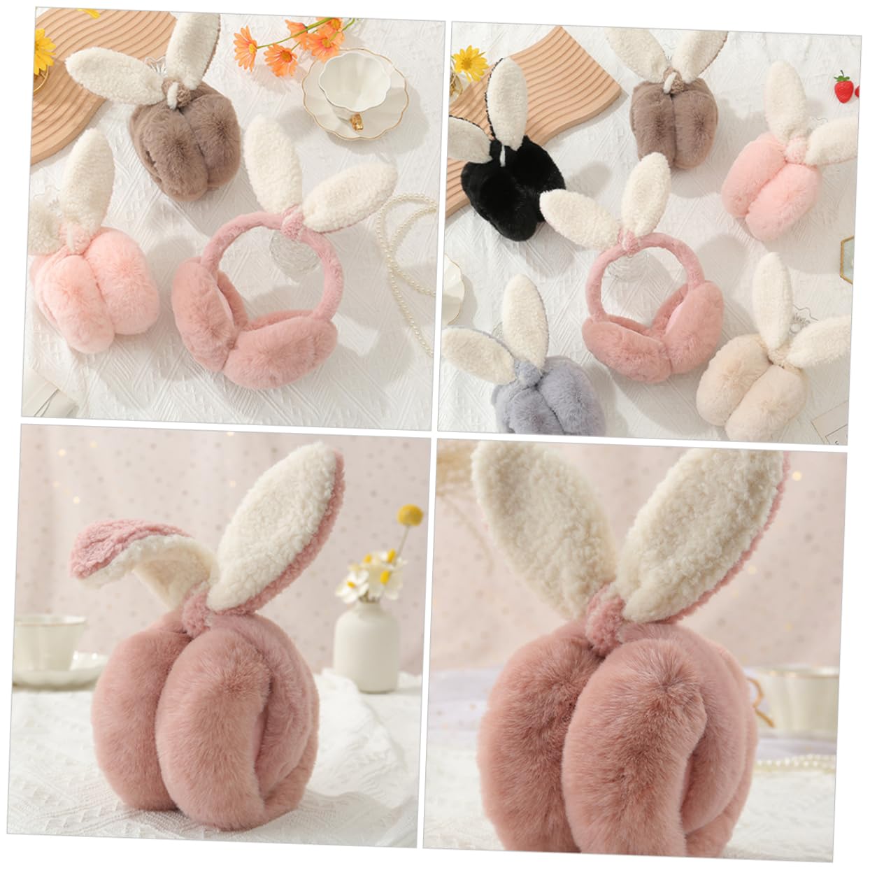 Homoyoyo Fluffy Earmuffs for Women Winter Ear Cover for Women Long Ears Fuzzy Ear Muffs Headb
