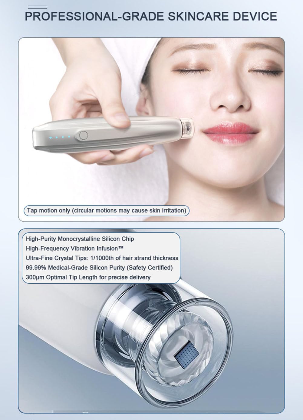 Dermapen Facial,Dispositivo de Infusión Cutánea Avanzada - Tecnología de Vibración, 3 Modos Ajustables, Incluye Ampollas‌,Dermapen Profesional con Deposito