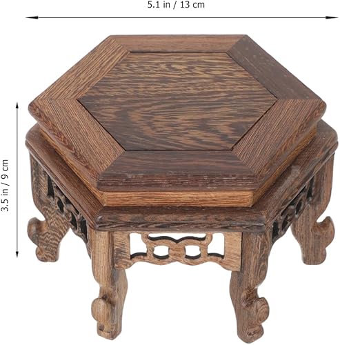 Miniatura 2 de Soporte para plantas pequeñas, soporte de madera para plantas de interior de mediados de siglo, mesa resistente para plantas, soporte redondo para