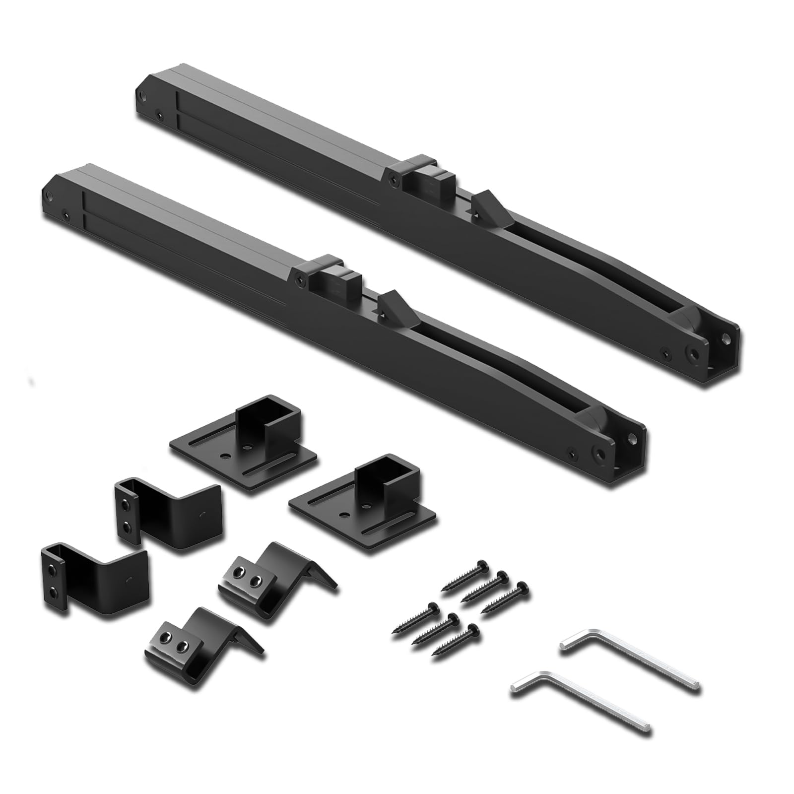 Billowvolve Black Sliding Door Fitting Damping System, Self-Closing Damper, Door Damper Soft Close Kit Track Retrofitting, Plastic, 31 Cm, Self-Adhesive