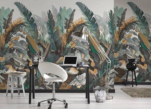 Miniatura 2 de CONCORD WALLCOVERINGS  Papel pintado floral para dormitorio, hojas de palmera, beige verde, 63 pulgadas de ancho x 110 pulgadas de alto, 3 partes