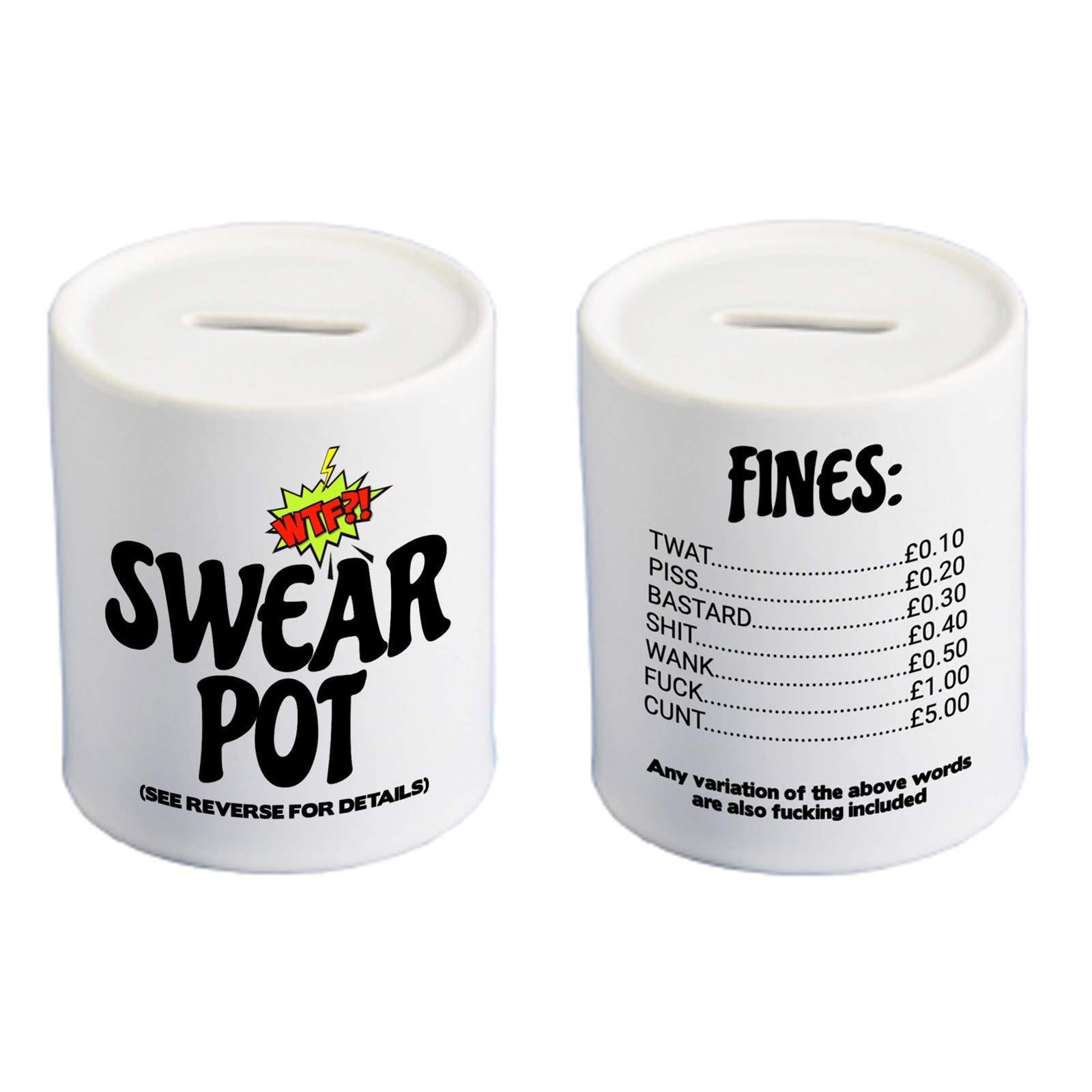 Gift Original Ceramic Money Pot, Swear Pot With Rules, Collection Jar, Wish Fund, Savings Box