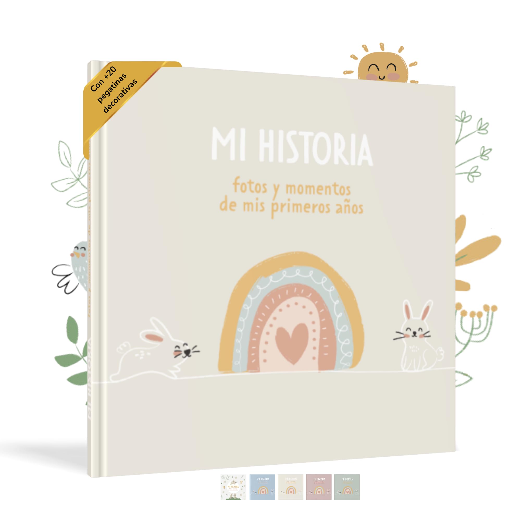 HUBORNS – Libro de recuerdos del bebé desde el nacimiento hasta los 5 años, álbum de fotos y diario para anotar momentos especiales, regalo ideal para padres primerizos y baby shower — view 12