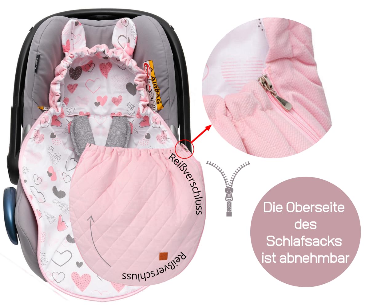 Mikos Coprigambe per ovetto, in tessuto di velluto con tessuto di cotone per seggiolino auto, coperta per passeggini, ad esempio Maxi Cosi (grigio)