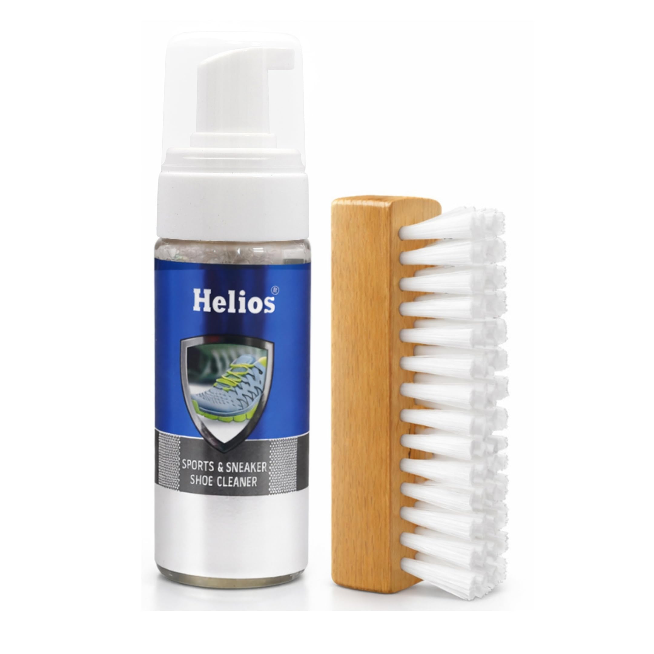 Helios Shoe Cleaning Kit With Brush | Sports and Sneaker Shoe Cleaner | Easy Sneaker Cleaner Kit For White Shoes, Sneakers & Casual Footwear | Dirt & Stain Remover