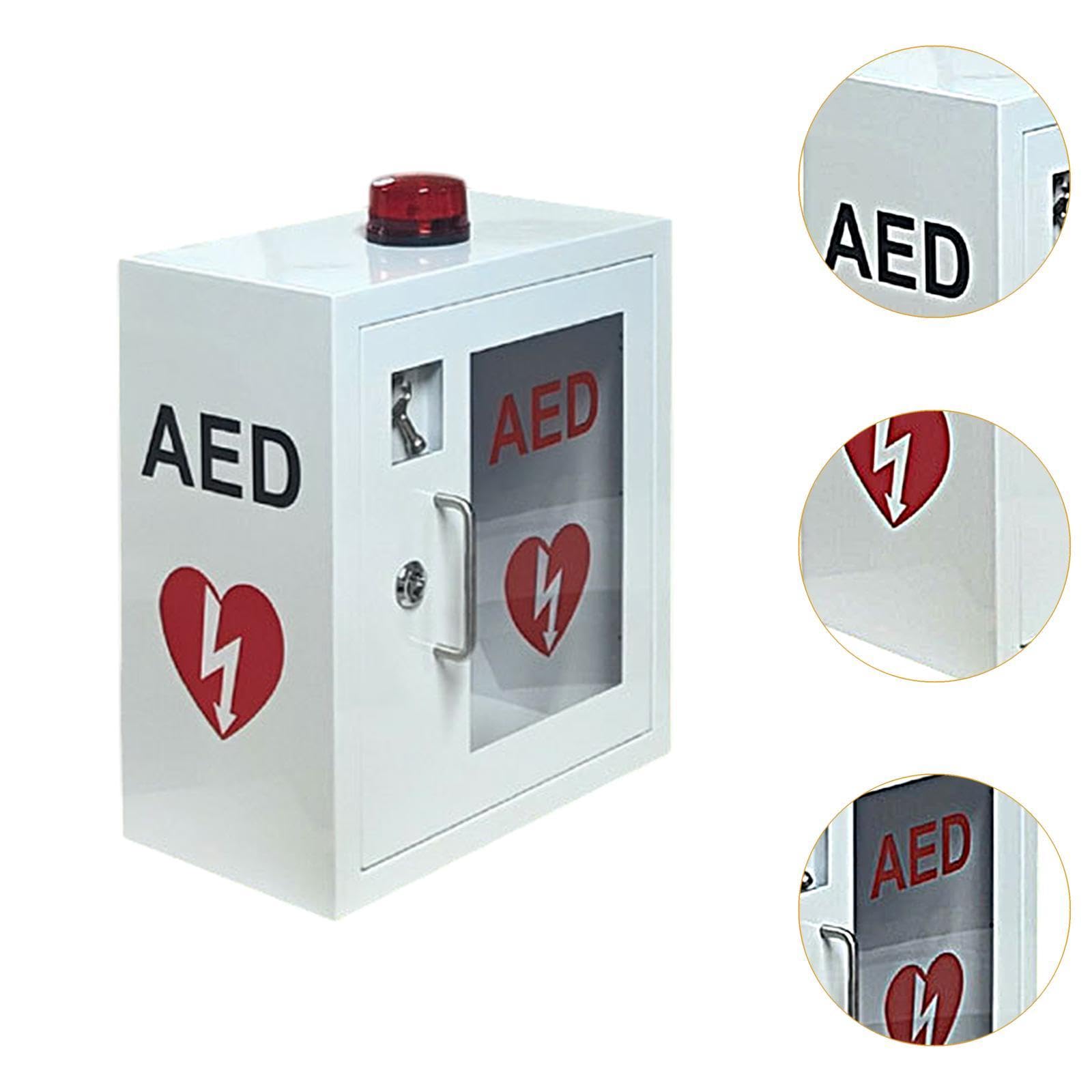 Armadietto per La Conservazione Del Defibrillatore Automatico Esterno (DAE), Vuoto, con Finestra Trasparente, Custodia per Defibrillatore Portatile, a