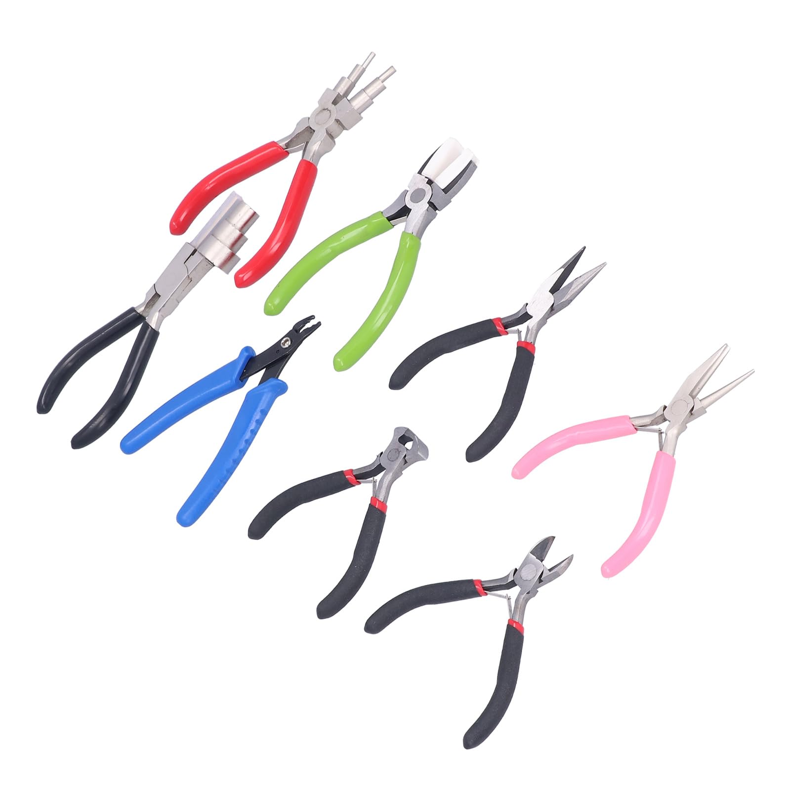8-teiliges Schmuckzangen-Set aus Kohlenstoffstahl, Nadeln, diagonales Crimpen, Wickeln, Schneidwerkzeuge für die Reparatur und Wartung von Schmuck
