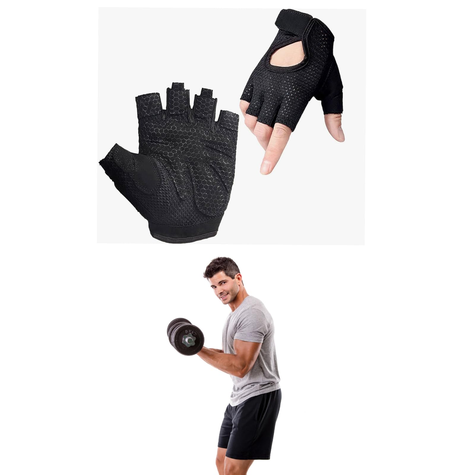 LIANRISES Weight Lifting Gloves - Non-Slip Gym Gloves with Full Palm Protection for Women, Black - Image 4