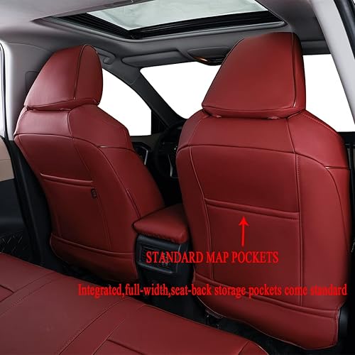 Miniatura 7 de EKR Juego completo de fundas de asiento de coche de ajuste personalizado para Hyundai Tucson 2022 2023 - Cuero sintético (negro)
