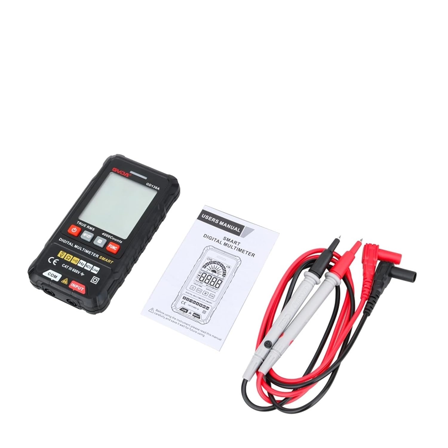 Smart Multimeter True RMS NCV AC Voltage Tester Automatic Voltmeter Auto Ranging DMM Multitester Digital Multi-Meter(GD136A)