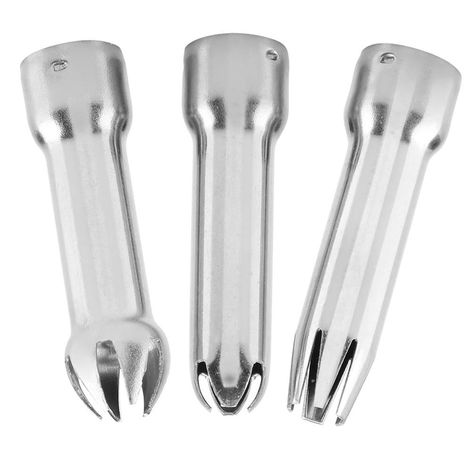 Acciaio Inox Set 3 Ugelli per sac a Poche Decorazione Torte Bake