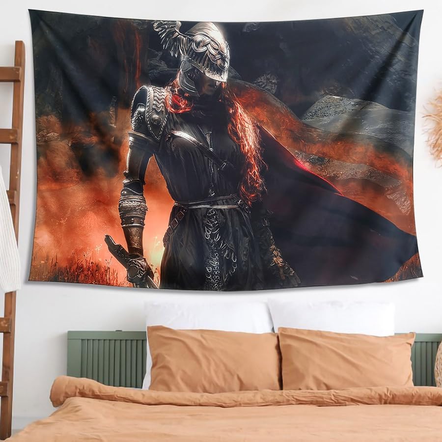 Miniatura 3 de cavabosco Póster de Malenia de juego japonés para colgar en la pared, telón de fondo para fiesta de cumpleaños, dormitorio, sala de juegos,