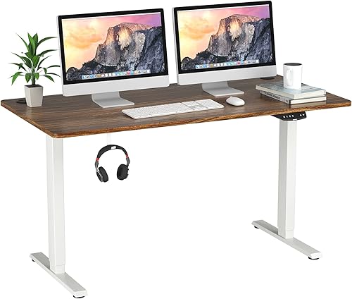 Miniatura 40 de Tangkula Escritorio eléctrico de pie con motor doble, estación de trabajo de 48 x 30 pulgadas de altura ajustable para computadora con controlador