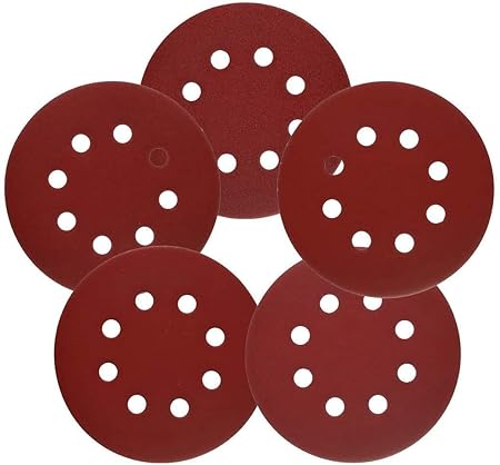 20 pcs 5 Inches Orbital High Grit Sanding Discs, 80, 120 Grits 8 Hole Orbital Sandpaper with Loop for Power Random Orbit Sander