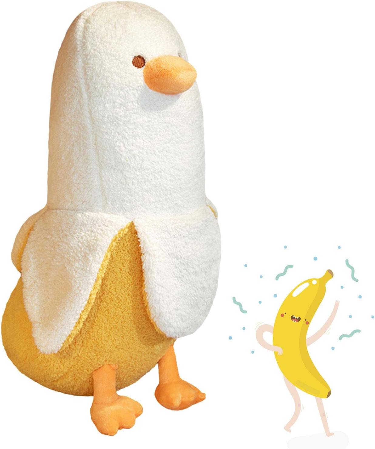 19.7" Banana Duck Plush Toy, Super Soft PP Cotton Stuffed Banana Plush