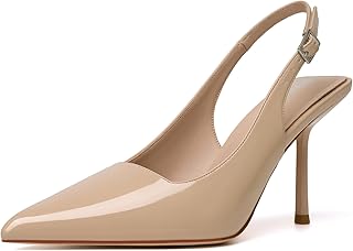 Sexy Slingback Pumps Elegant Dressy Heels for Women Closed Toe Pointy Hi...