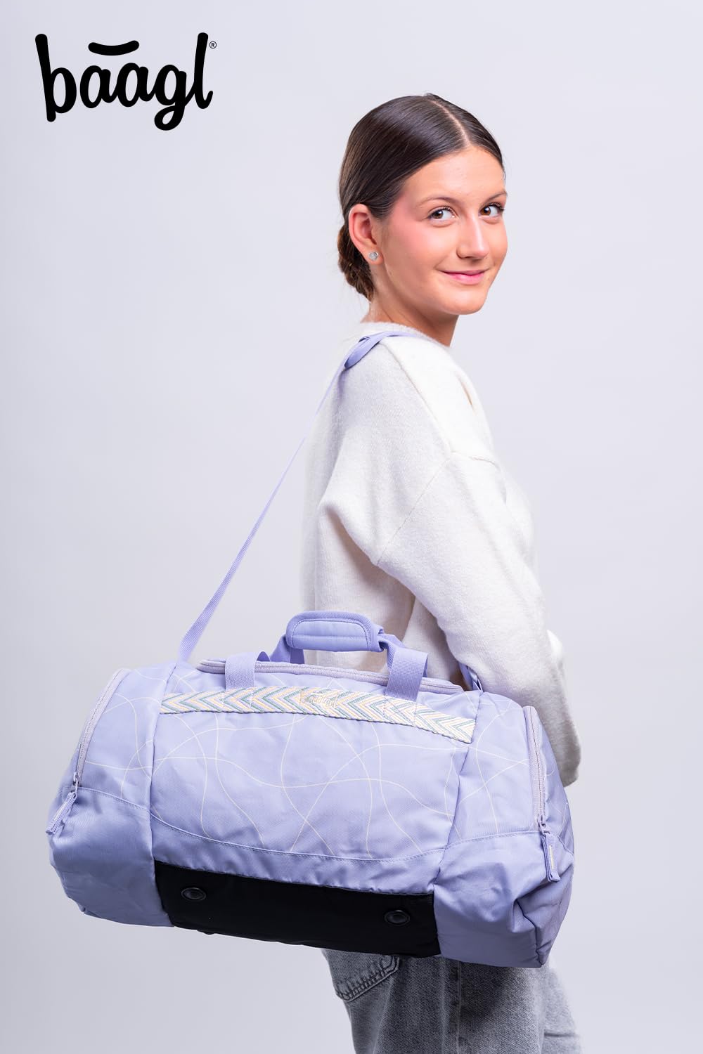Baagl Sporttasche Mädchen Teenager – Stylische Reisetasche mit Schuhfach Kinder – Tasche für Sport, Fußball, Ballett, Schule & Freizeit, Schwimmtasche, 25 l (Mishmash)