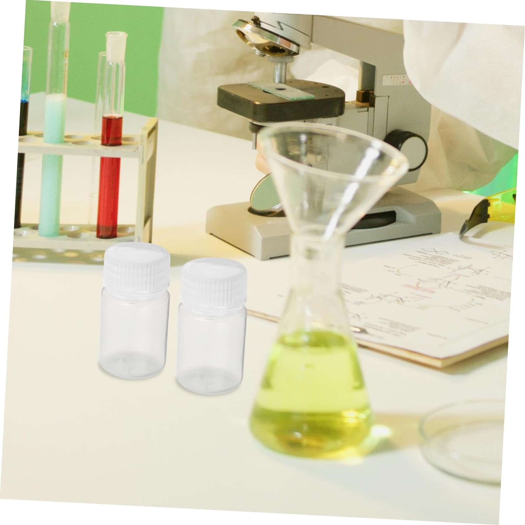 MUSISALY 6pcs Laboratory Reagent Bottle Sample Reagent Container Lab Reagent Bottle Round Sample Storage Container Refillable Sample Bottle Sample Containers Sample Bottles Transparent Pp