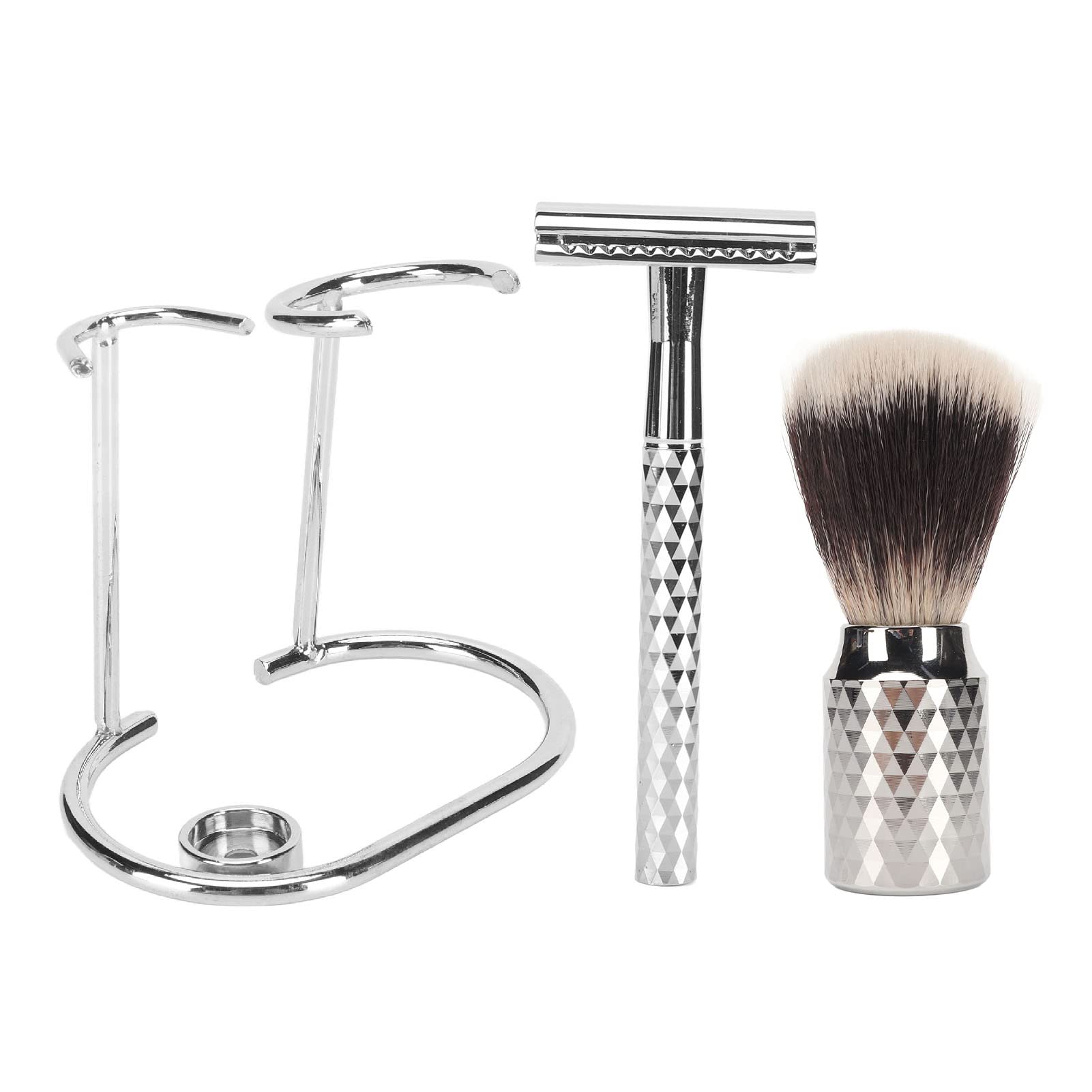 Kit di spazzole per supporto per regolabarba manuale Spazzola in nylon in lega premium per capelli Set professionale per la cura della barba per il salone di casa Viaggi Durevole