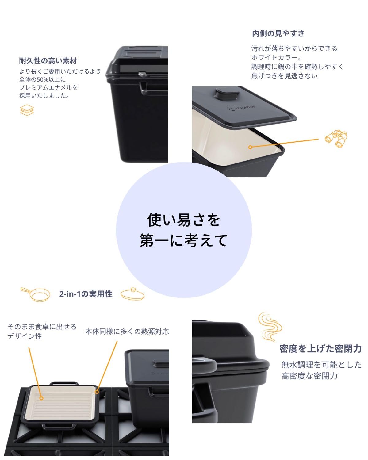 COOK-X ホーロー鍋 深型 蓋がフライパンに シリコン蓋付き 無水調理可能 Amazon.co.jp: KIWAMIYA亭 COOK-X ホーロー鍋 3〜4人前 便利なシリコン