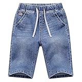 TOKYMOON Jungen Shorts Kinder Jungen Kurze Hosen Kinder Jungen Jeans Shorts Kurze Hose Kinder Sommer Jeanshose Jungen Jeans Shorts Kinder Stretch Kurze Regular Fit mit Gummibund Blau 1 120
