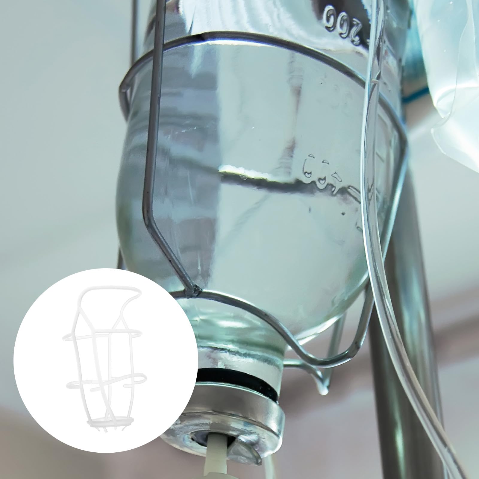 20 Pezzi Copertura per Bottiglia di Infusione in Plastica Bianco da 500ml, Rete Protettiva Versatile per Flacone Salino, Accessorio Sicuro per Cliniche e Strutture Mediche