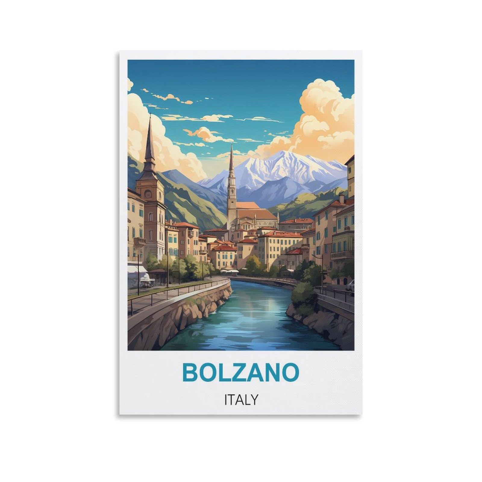 Vintage Metal Tin Sign Funny Retro,Bolzano Italy Art Plaque Poster Wall Decor for Home Tool Room Bar Club Restaurant Cafe 15x30cm