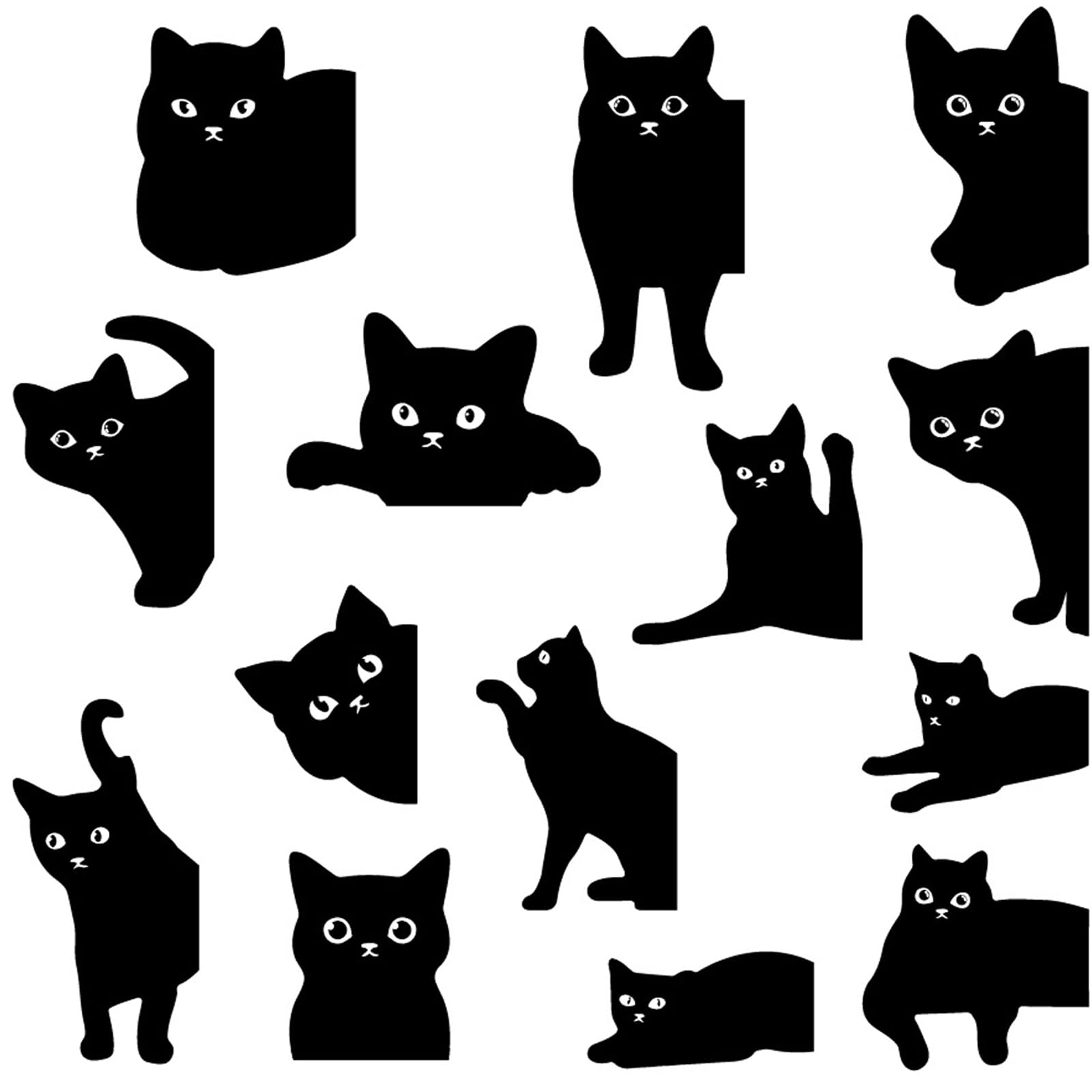Zfseyuh 14 Piezas Marcapáginas Gato Negro Marcapaginas Magnetico Marca Paginas Libros Regalos para Estudiantes Profesores y Lectores
