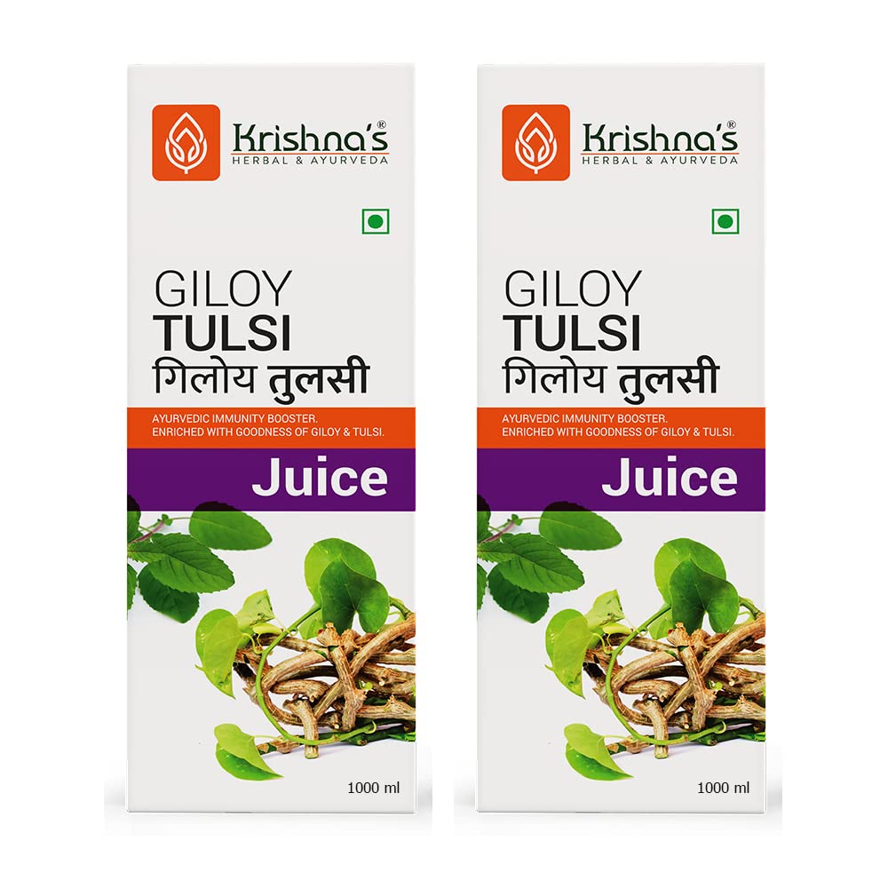 Krishnas Giloy Tulsi || Geloy Plant Pure and Natural Guduchi Immunity Booster Juice - 1 Litre (Pack of 2) (B084P7PPQH) Amazon Price History, Amazon Price Tracker