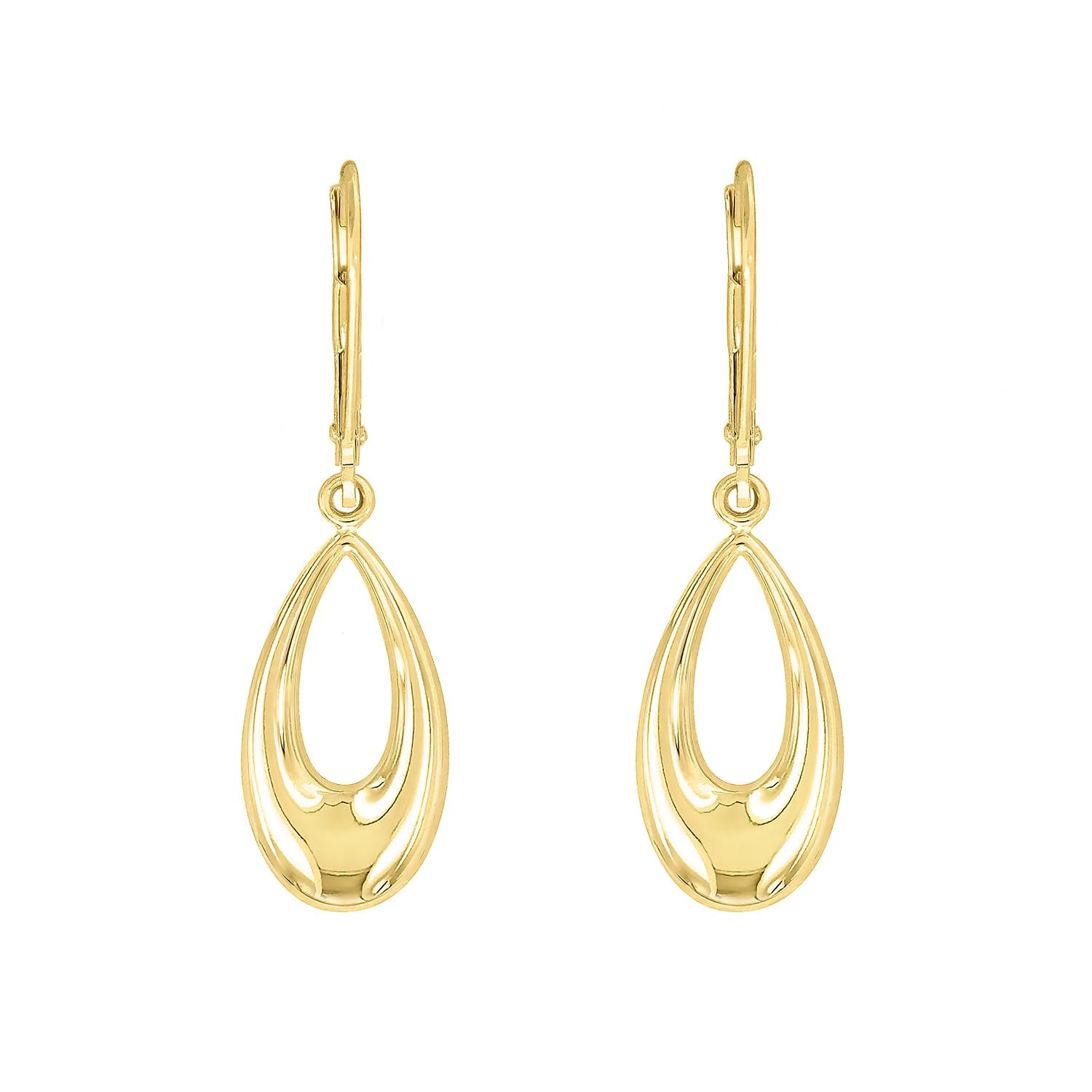 forme di Lucchetta Lucchetta – Pendientes de oro amarillo de 14 quilates con forma de gota, para mujer, Oro amarillo