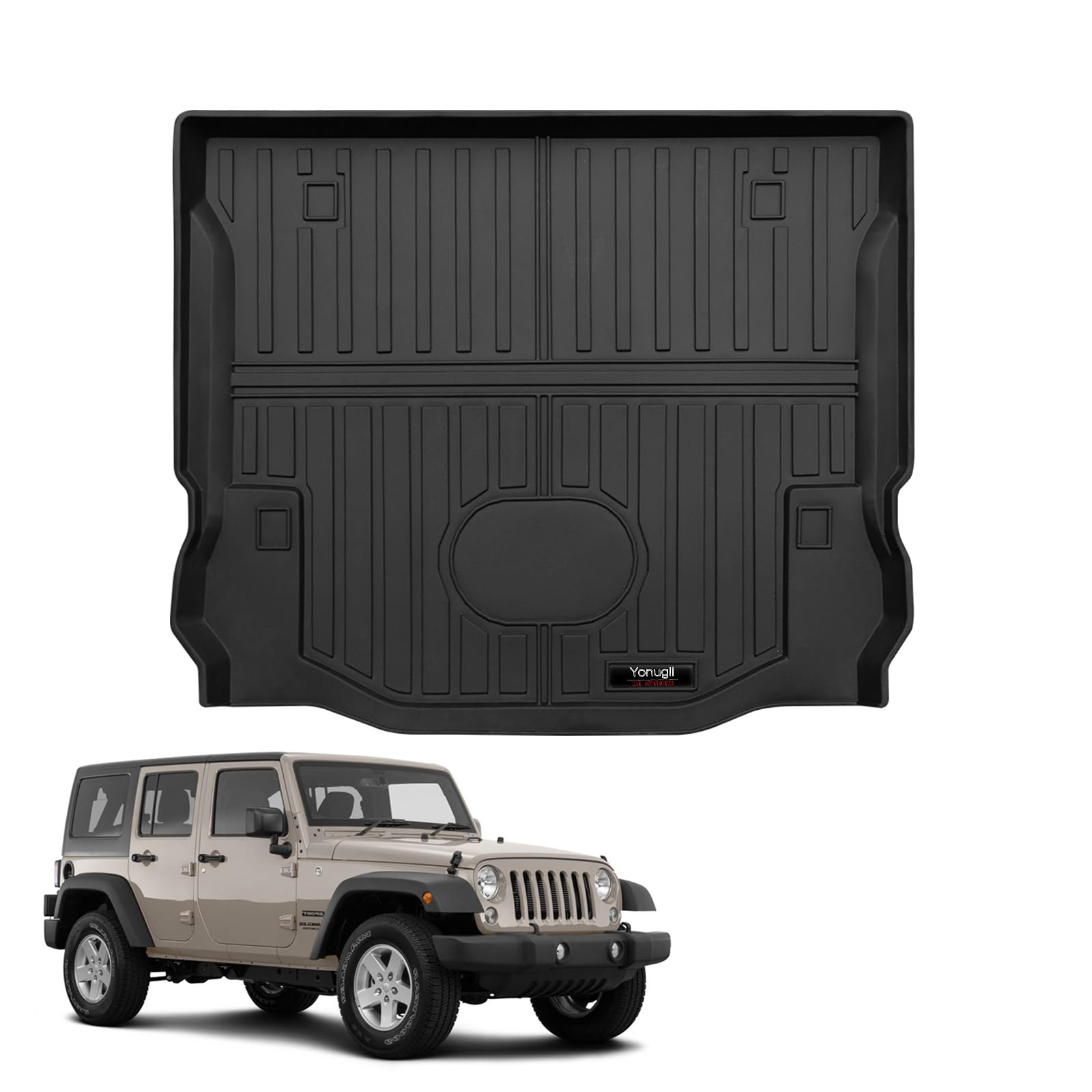 custom for 2007-2018 jeep wrangler jk 4 door cargo mats trunk liner all weather tpe protection mat accessories (for 2007-2018 jeep wrangler jk 4 door)