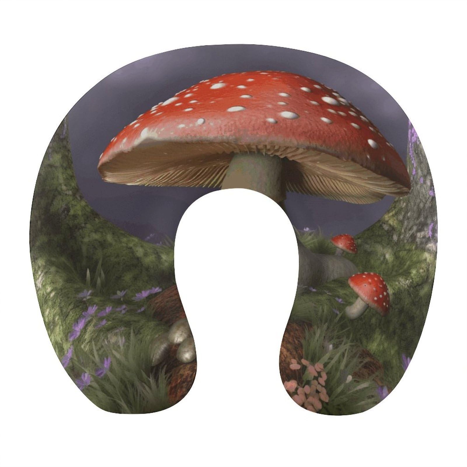 MUSM Mushroom Travel Pillow for Sleeping Comfortable Portable U Shaped Pillows for Airplane Car Train Lightweight Memory Foam Neck Pillow for Home Office Travelling