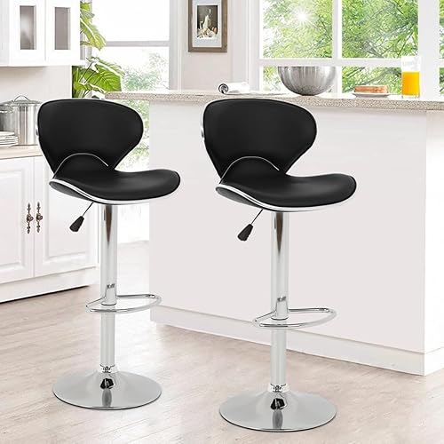 Pazidom Juego de 2 taburetes de bar, sillas de bar de altura de mostrador, taburetes de bar modernos ajustables con respaldo y reposapiés, taburetes Pazidom Juego de 2 taburetes de bar, sillas de bar de altura de mostrador, taburetes de bar modernos ajustables con respaldo y reposapiés, taburetes