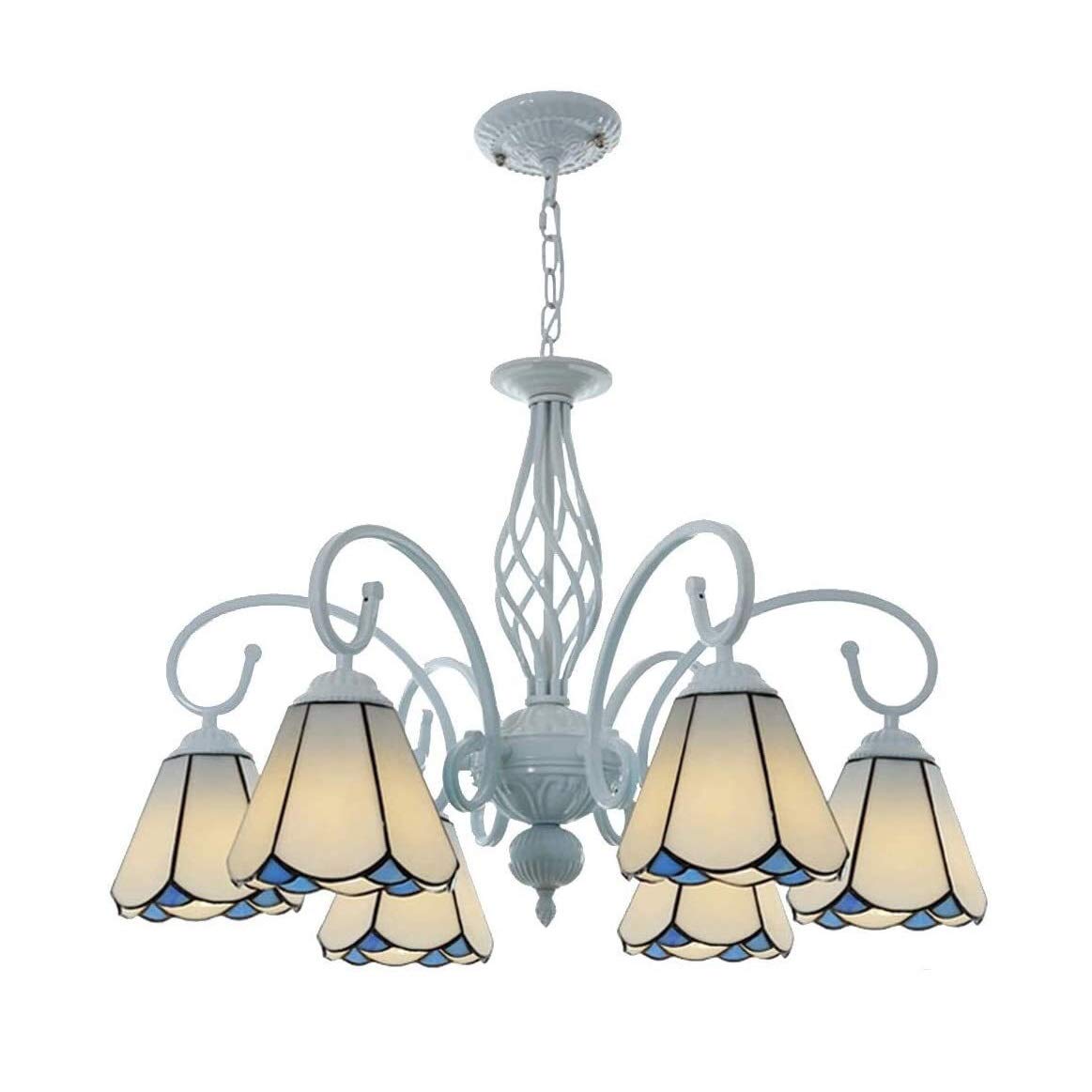 SYAXVOM Ceiling ht Chandelier Vintage Mediterranean Pendant hts Handmade Stained Glass hting Fixture for Bedroom Living Room Cafe Bar (Size : 3)