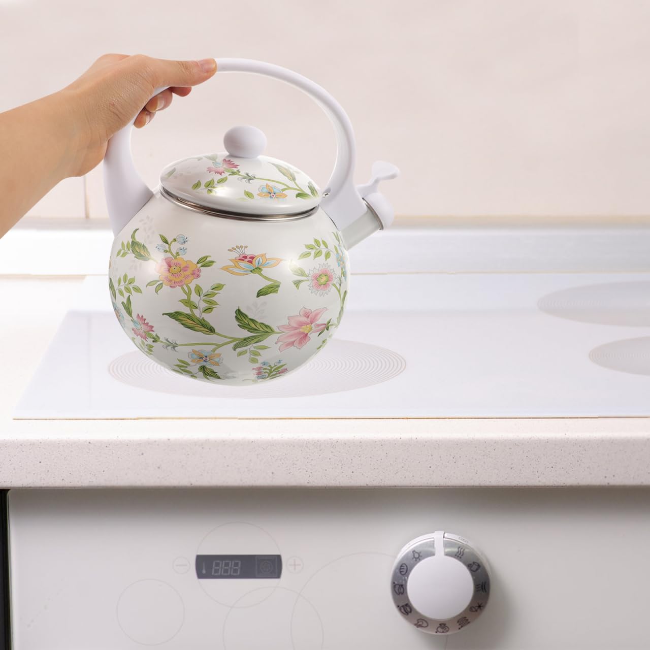 UPKOCH Bollitore Smaltato Per Acqua Con Fischio 2L Teiera Da Fornello Anti-Deformazione Per Cucina a Induzione Design Elegante Per Uso Domestico E Ufficio