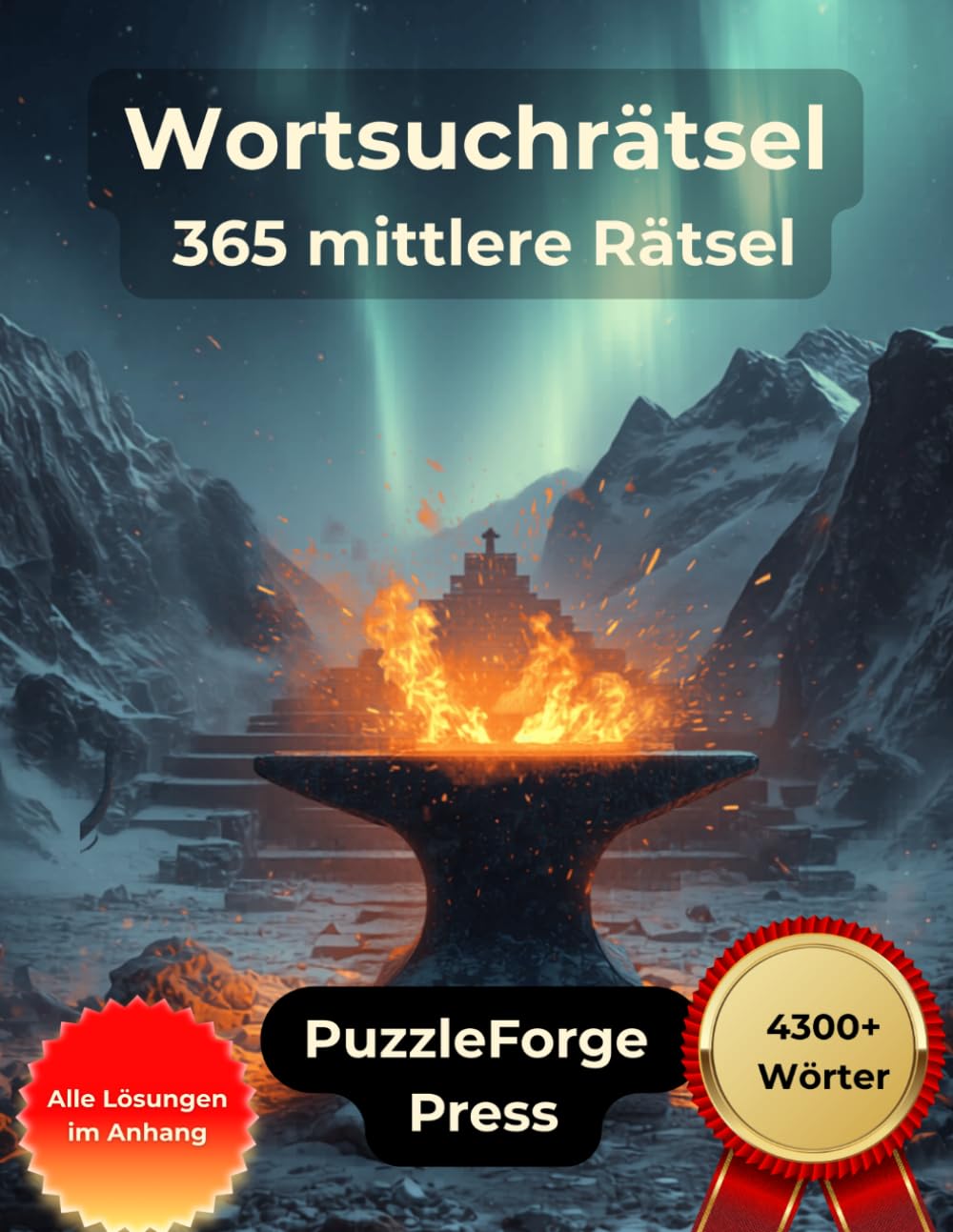 Wortsuchrätsel - 365 mittlere Rätsel: Großdruck für Erwachsene und Senioren mit Lösungen für Konzentration und Entspannung (Wortsuche Mittel für ... für Konzentration & Gehirntraining)