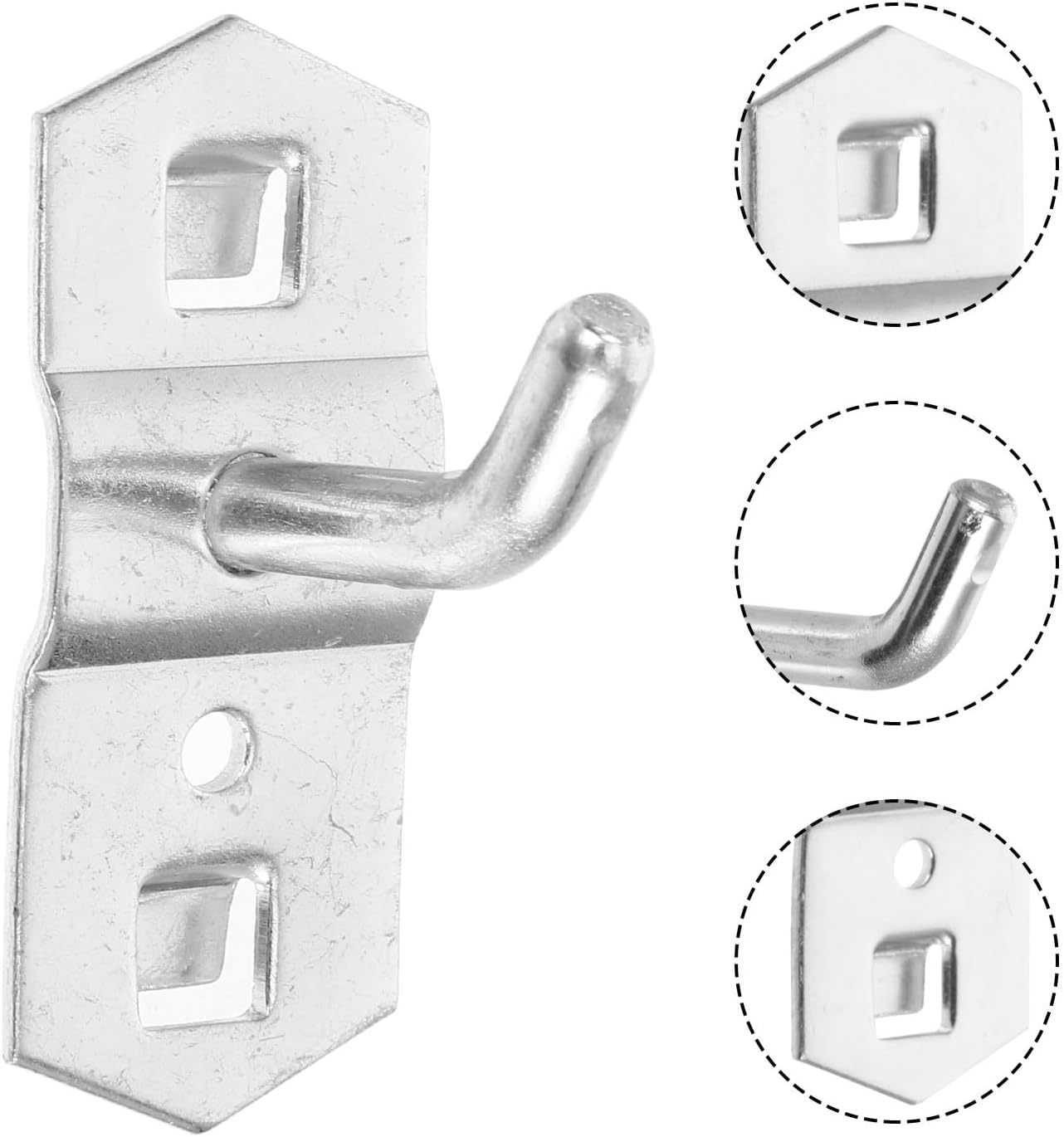 Metal Pegboard Hooks for Hanging Tools and Accessories, Single Angled 25mm Design, Sturdy Hardware Storage Solution for Garage, Workshop, and Craft Room Organization